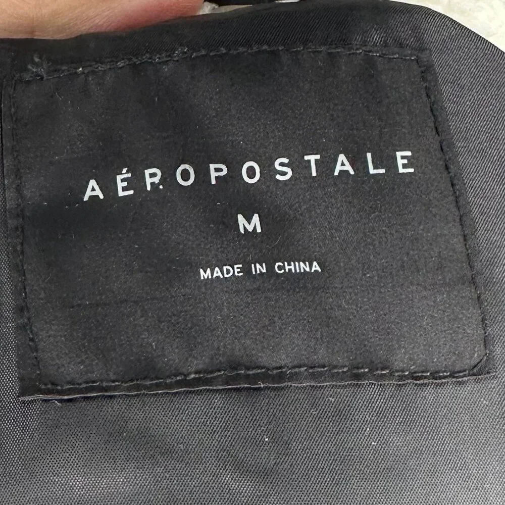 Aeropostale Balck Sherpa Hood Vest Size M - Picture 6 of 9